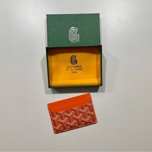 BRAND NEW Auth. Goyard Vibrant Orange Card Holder